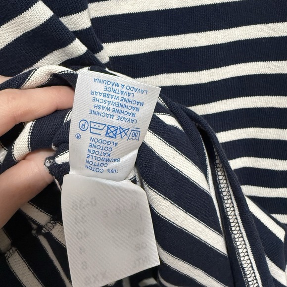 Saint James Menerbes Breton Navy Striped V-Neck Dress Size 4 - Picture 7 of 11